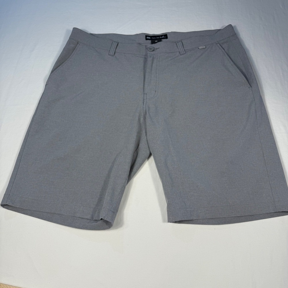 Travis Mathew Golf Shorts Mens 38 Gray Lightweight Casual Flat Front